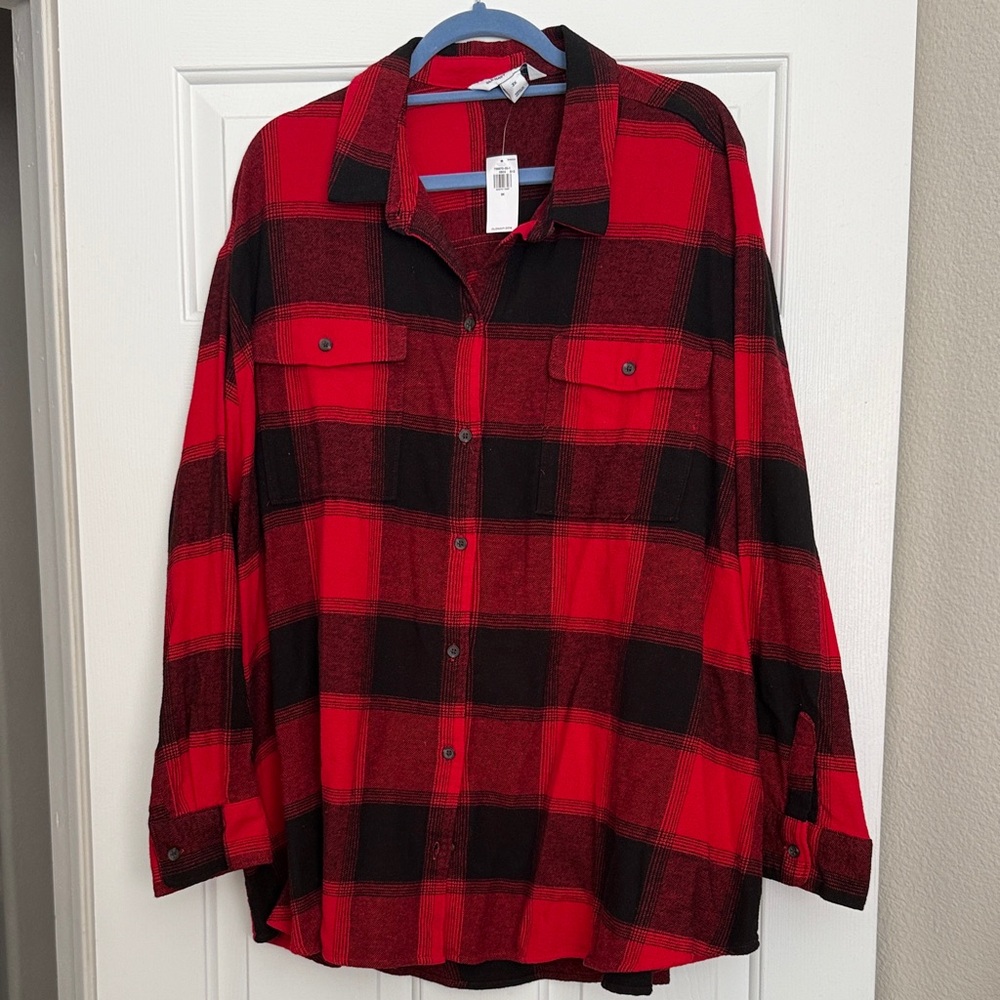 Old Navy Red and Black Plaid Flannel 3X Women’s